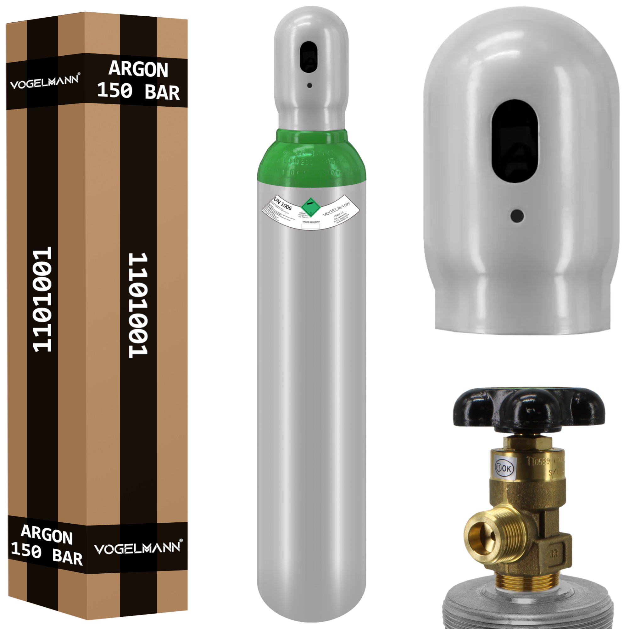 Bouteille pleine de gaz ARGON 4.8 8l 150bar Vogelmann