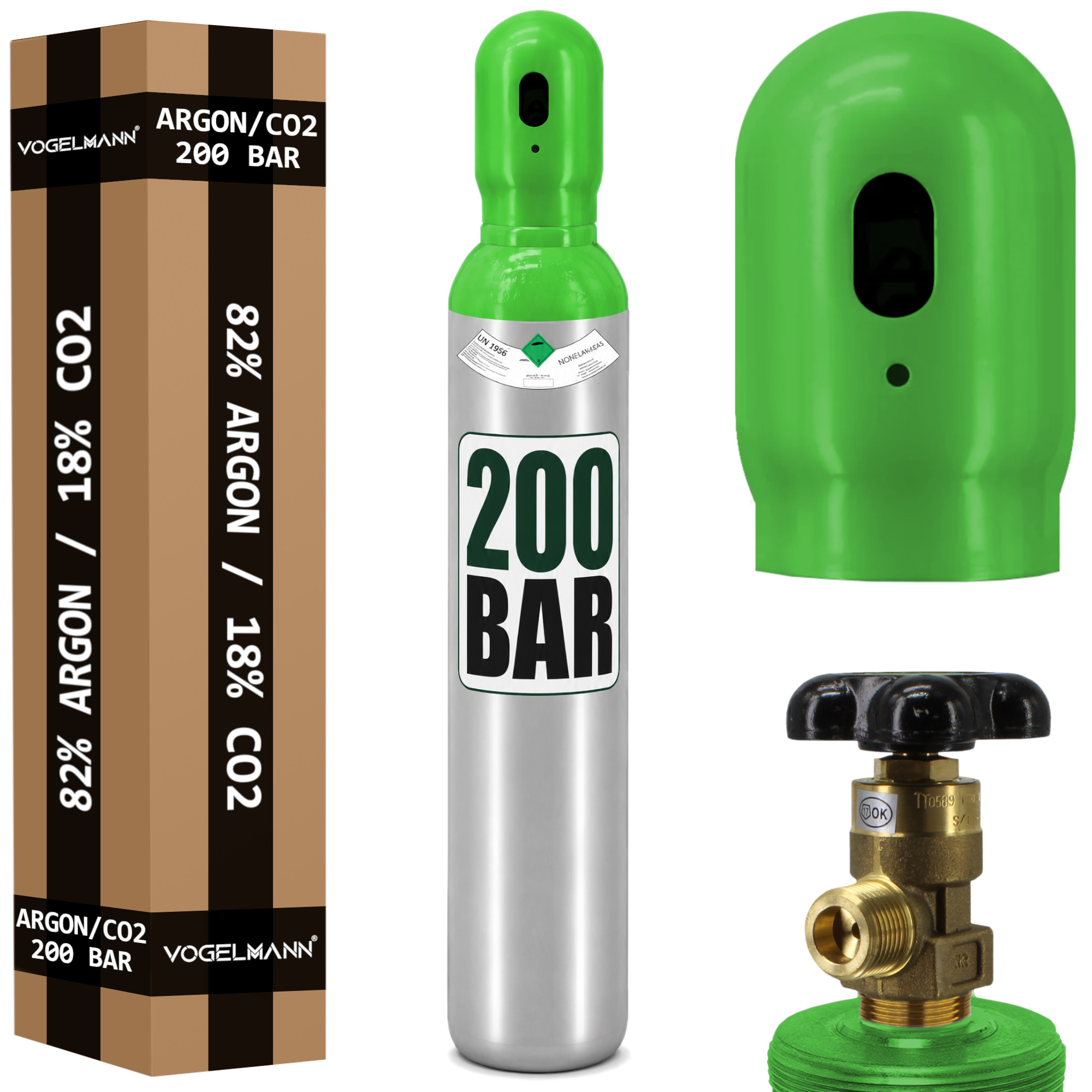 Bouteille de gaz Argon/CO2 8l 200 bar pleine Vogelmann